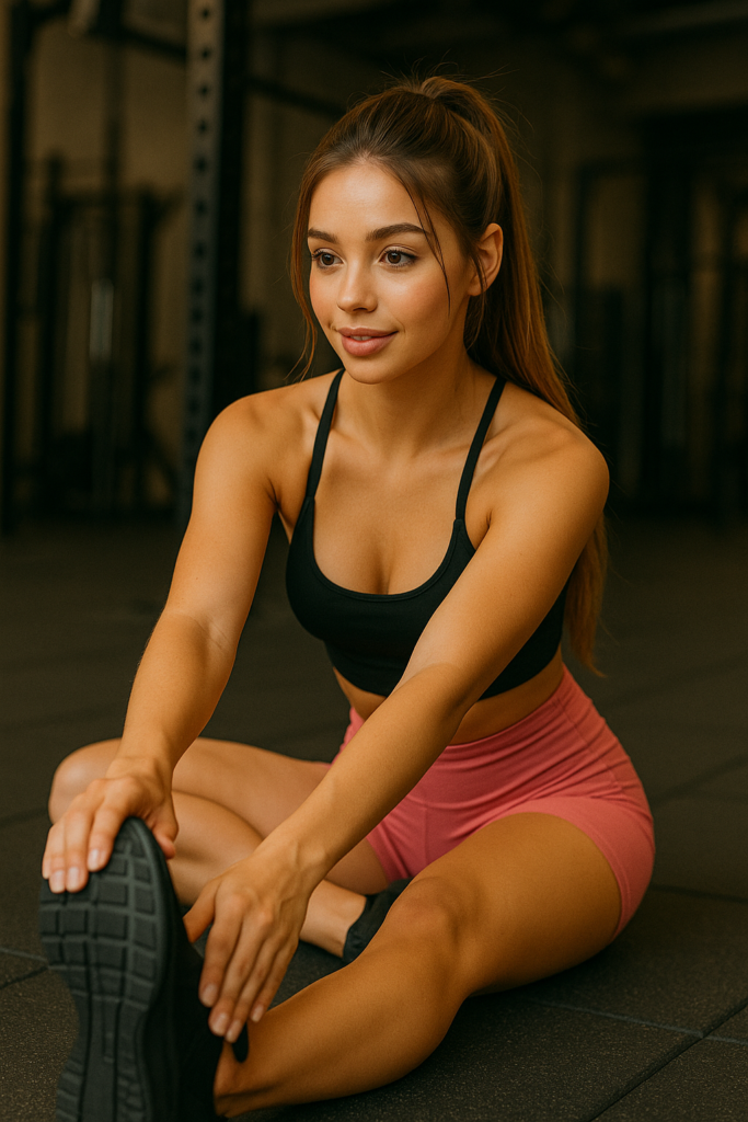 Post workout cooldown using stretching.